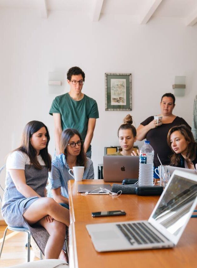 Portrait of clients greeting each other to accelerate business in virtual office space in Troy Hills
